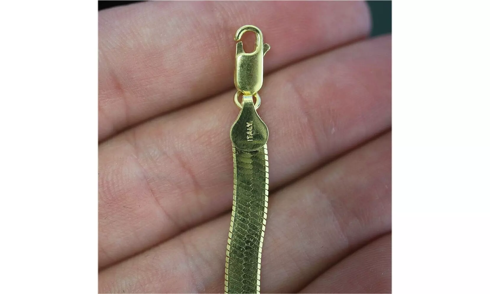 18K Gold Plated 925 Sterling Silver 5MM Herringbone Chain Bracelet 7" and 8"