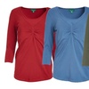 Image 3: Give and Go Pin Tuck 3/4 Sleeves Nursing Top (Pack of 3)