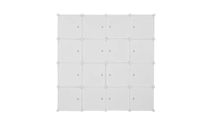 16 Cube Organizer Stackable Plastic Storage Shelves Closet Cabinet - Primary Image