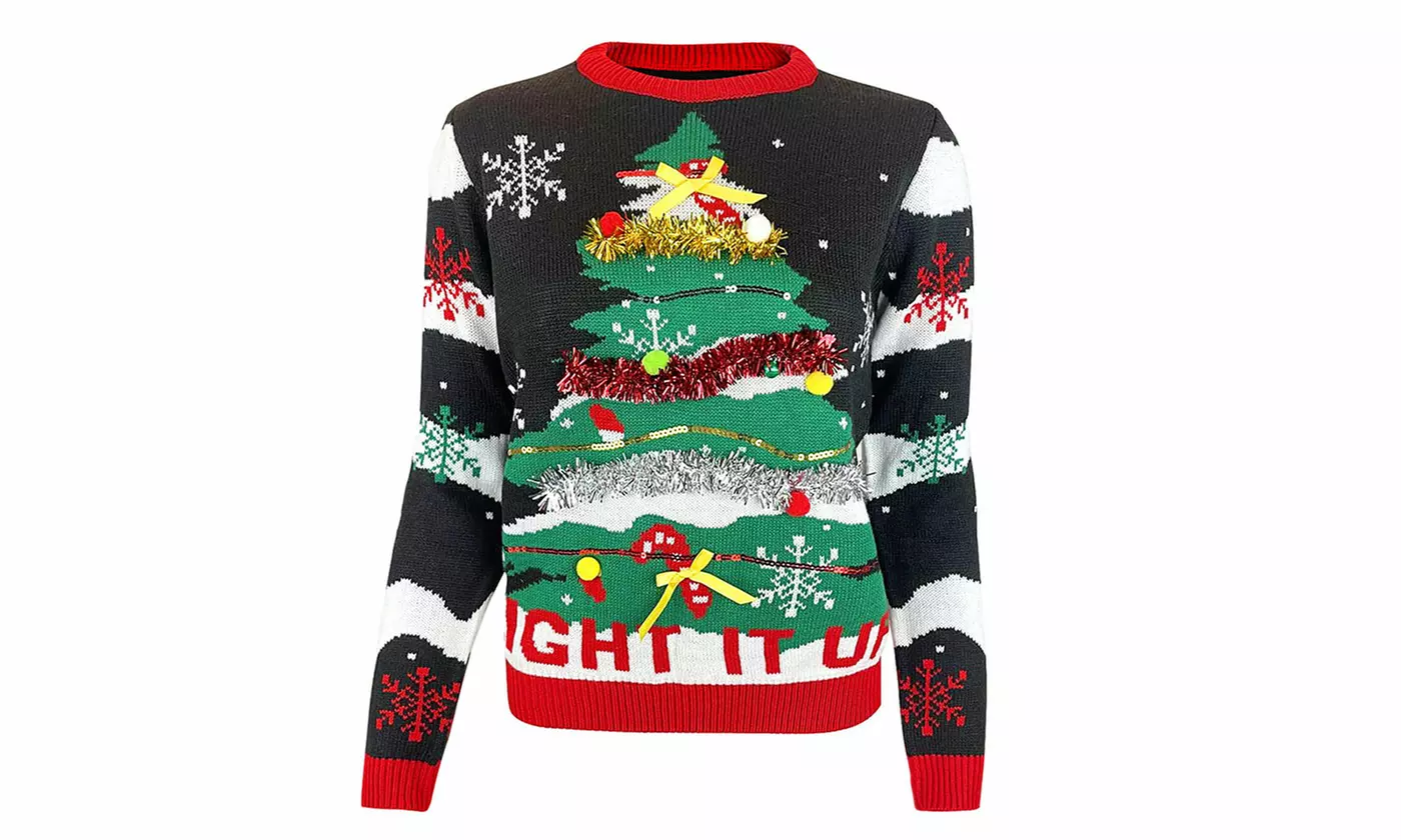 Women's Funny Christmas Pullover Long Sleeve Novelty Print Sweaters