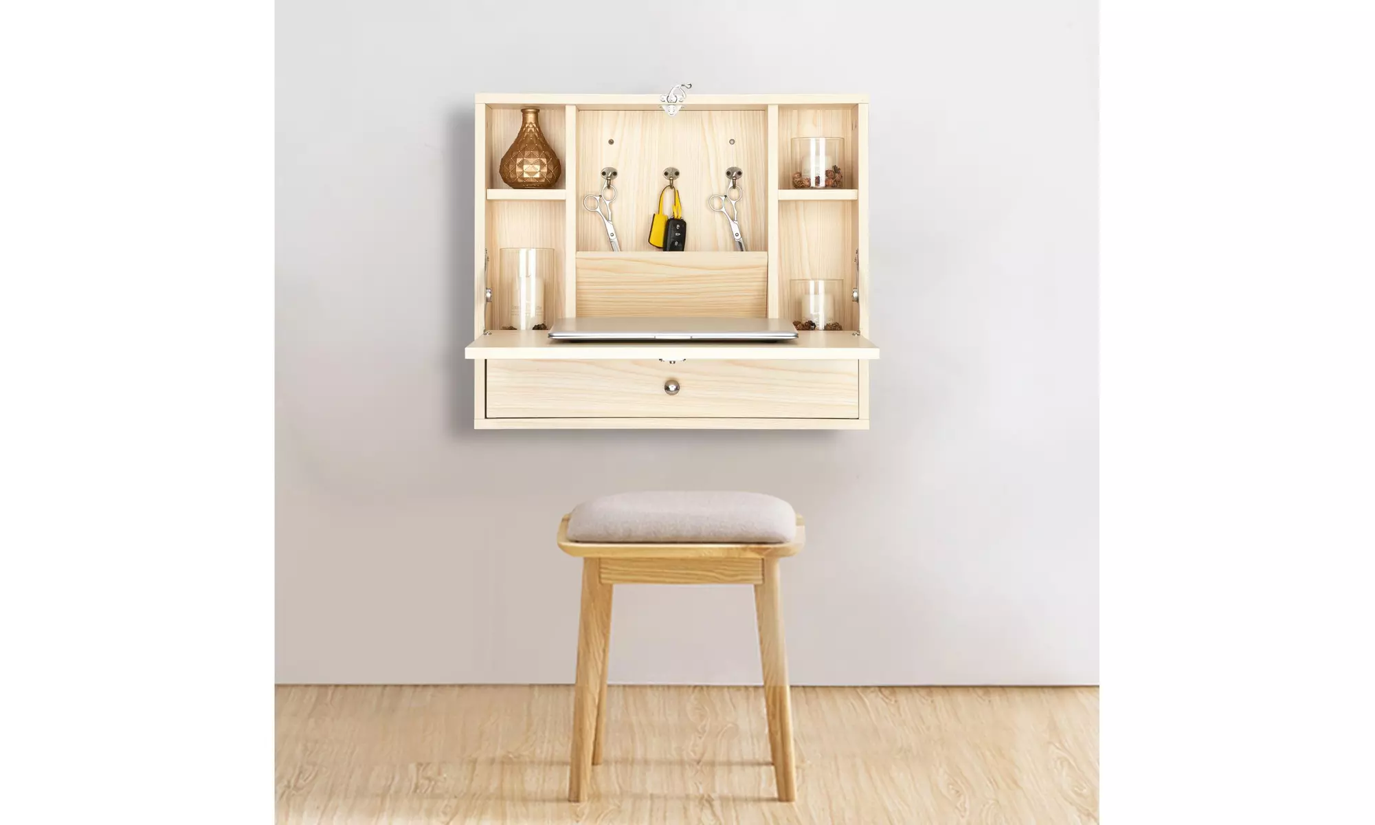 Wall-Mounted Floating Table,Foldable Computer Desk Laptop Workstation - Primary Image