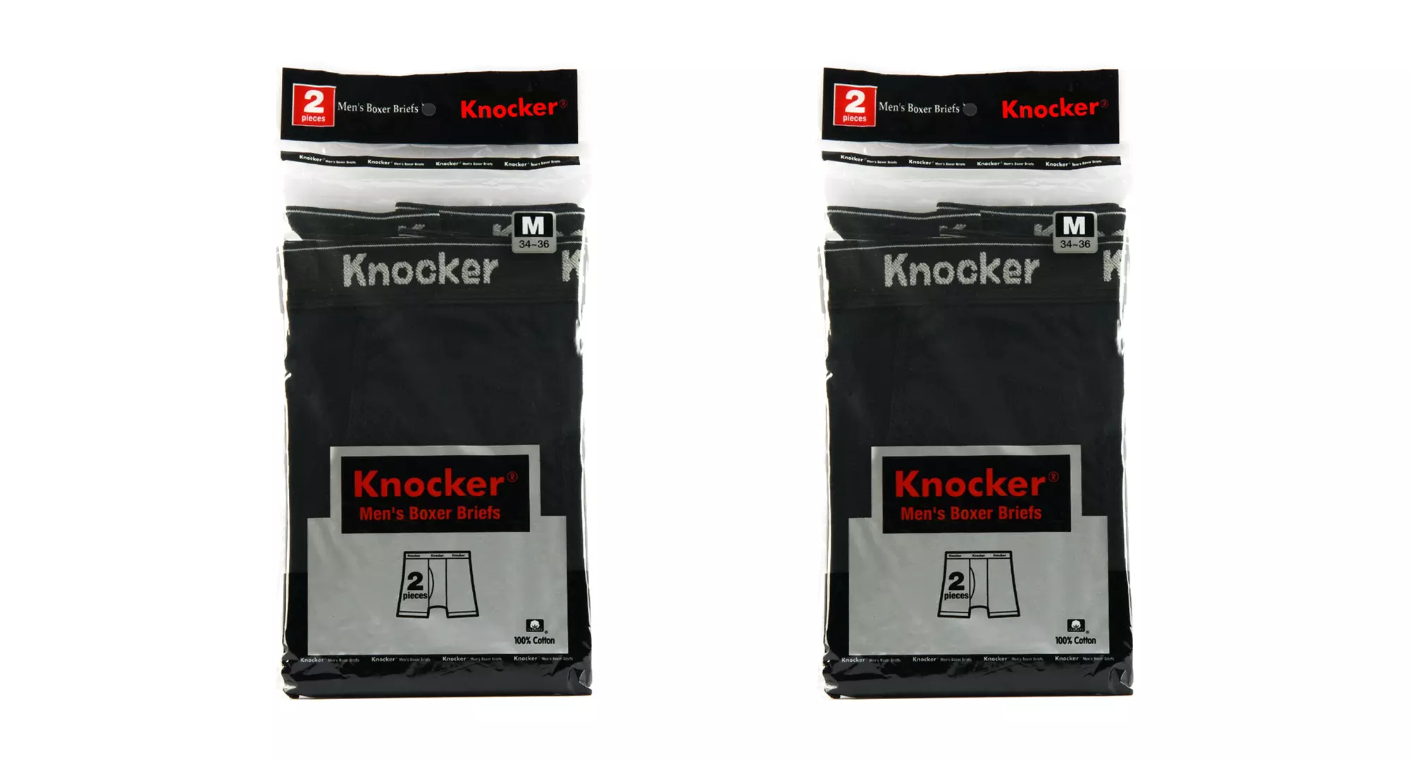 4 Pack Knocker Men's 100% Cotton Boxer Briefs (S-3X) - Second Medium