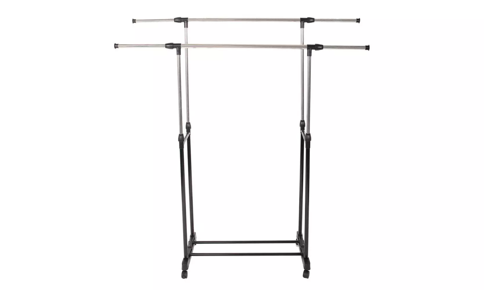 Single/Double Rail Stretching Stand Clothes Rack with Shoe Shelf