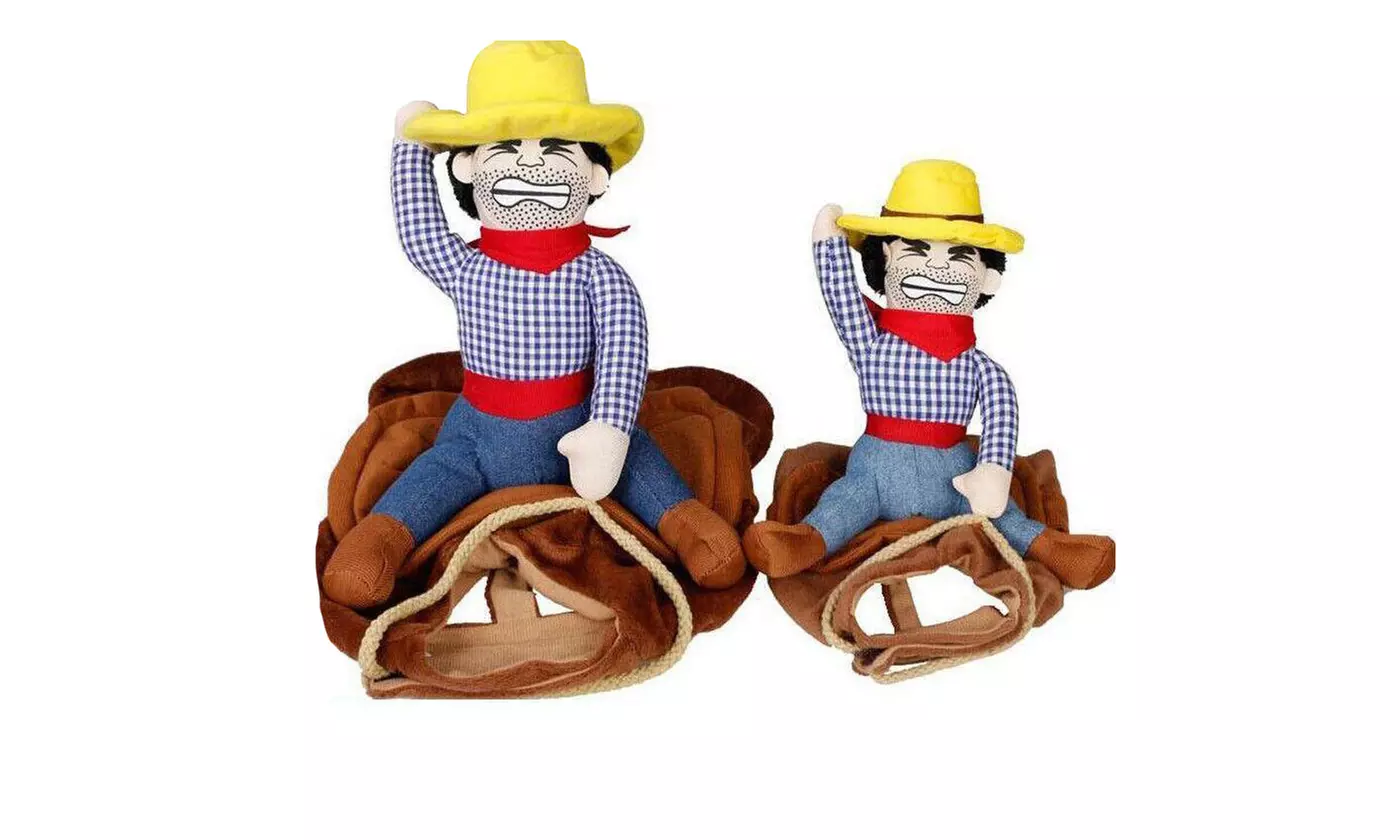 Cowboy Rider Dog Costume for Dogs Clothes Knight Style with Doll 