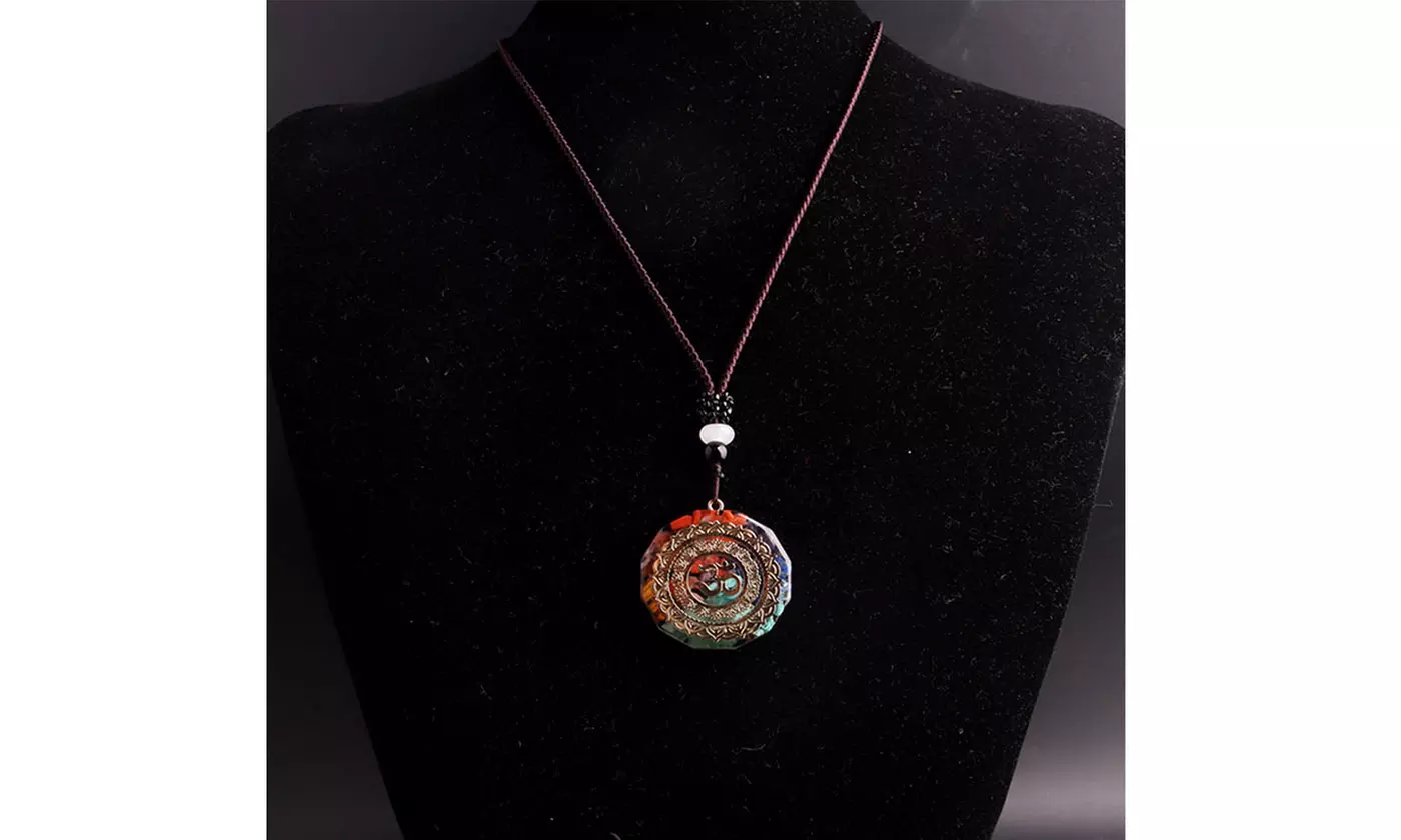 7 Chakras Crystals Stones Orgone Pendant Energy Healing Necklace Gift