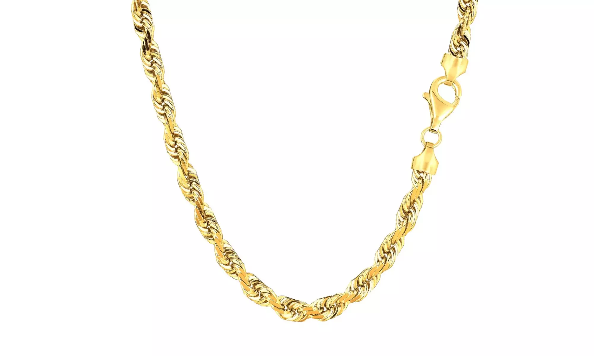 10K Solid Gold Yellow Gold Chain Mens Rope Chain - 5mm  - Primary Image