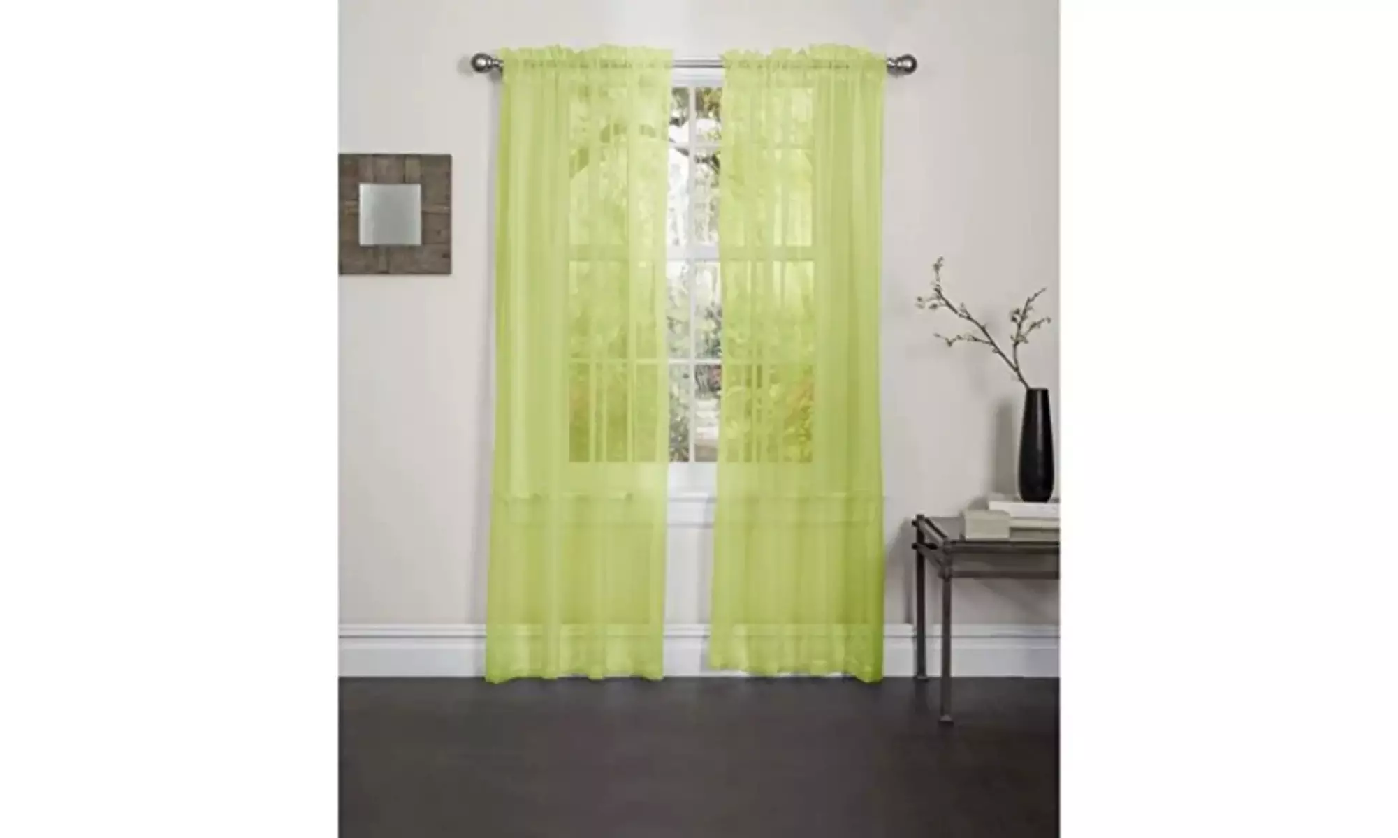 Lisa Sheer Curtains Voile Polyester Window Curtain Panel Grommet Top 55" X 84" 