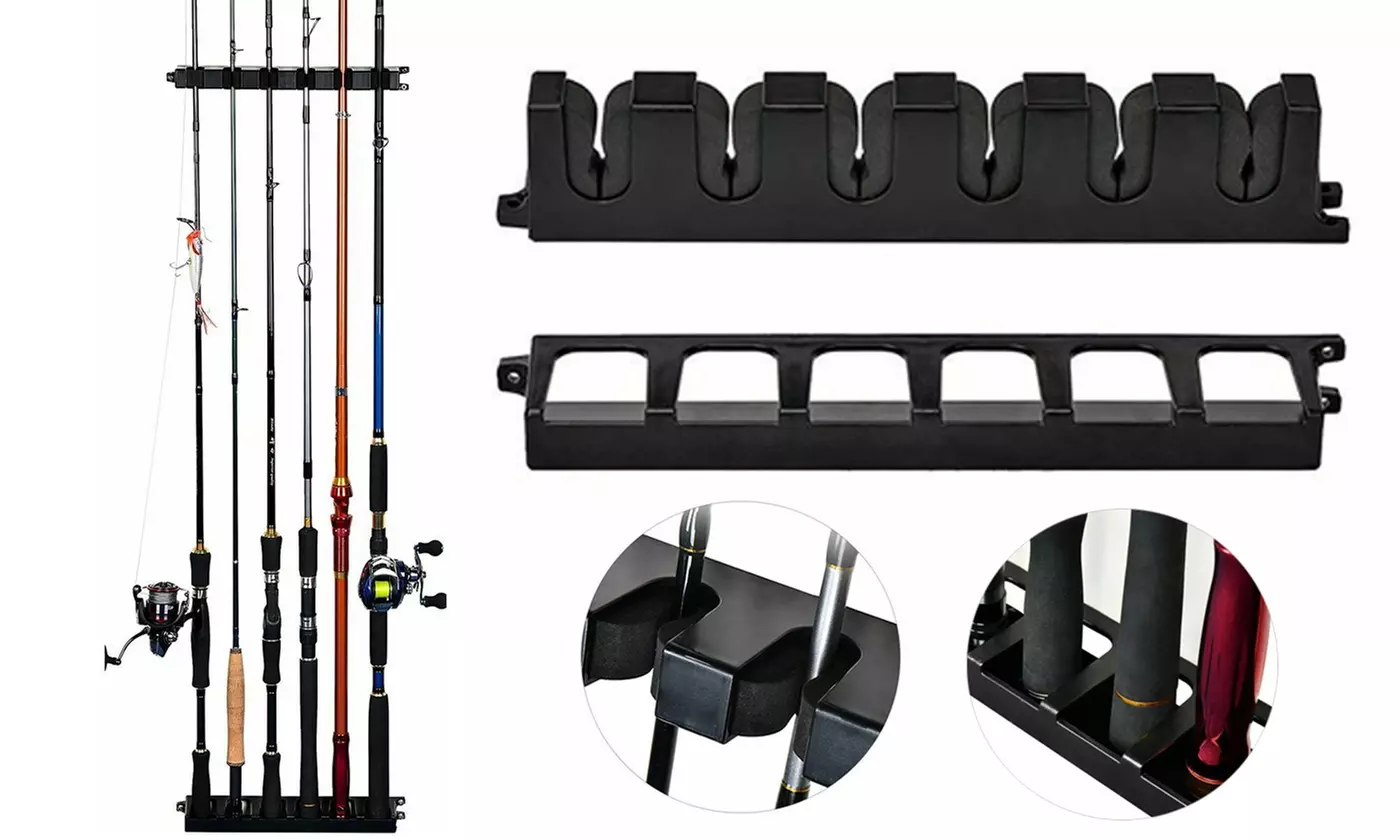 Fishing Rod Rack Vertical Holder Wall Mount Storage Horizontal Boat Pole Stand - Primary Image