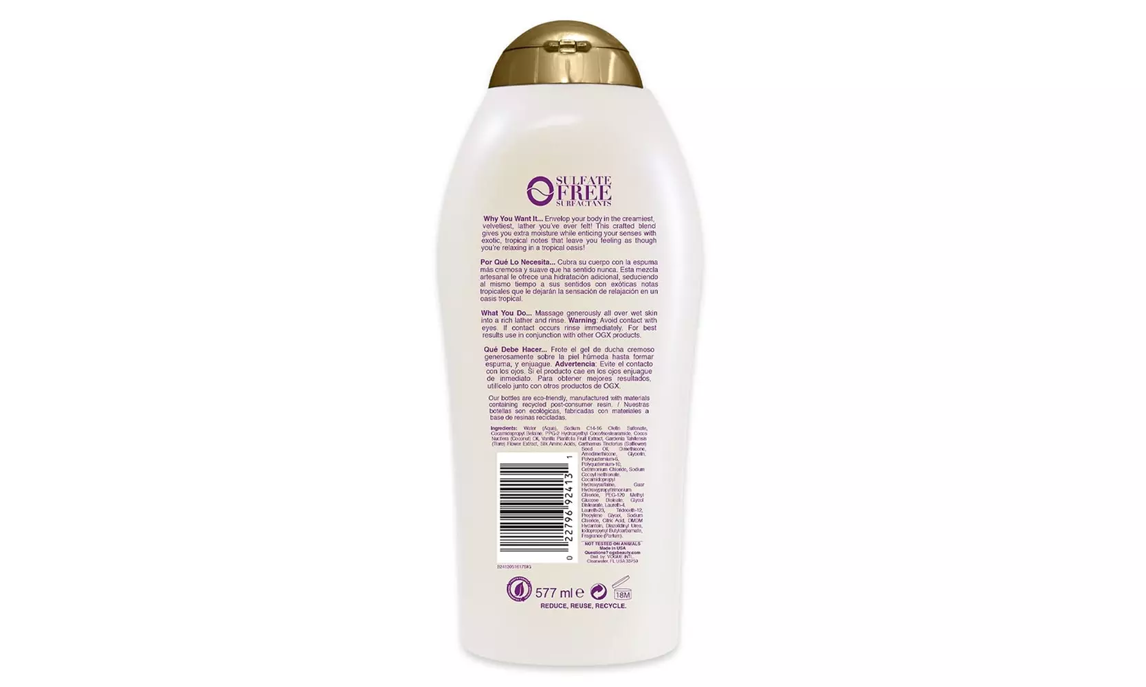 OGX Extra Creamy  Coconut Miracle Oil Ultra Moisture Body Wash - Primary Image