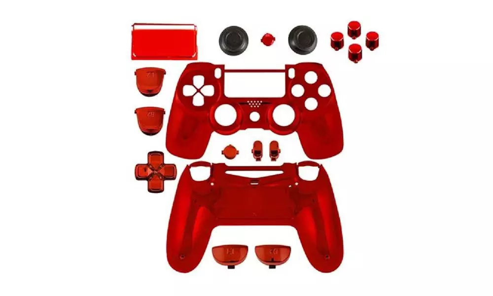 Game Bully Repair Part Full Housing Shell For Sony Ps4 Controller Red - Primary Image