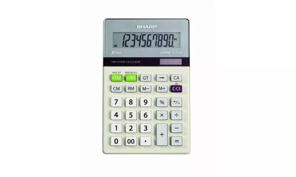 Sharp Electronics EL-334TB Twin Power 10-Digit Calculator - Primary Image
