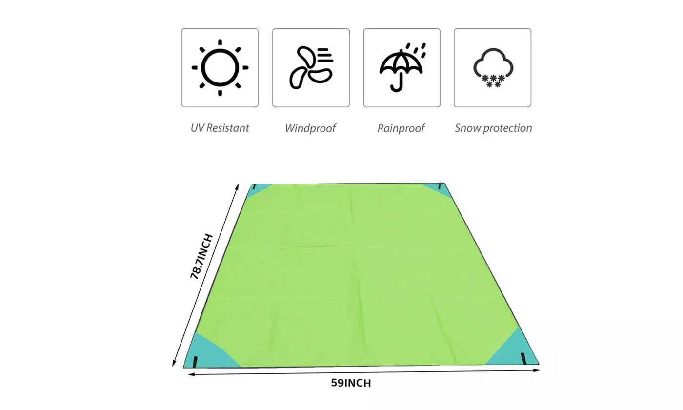 Beach Blanket Sand Proof Lightweight Sand Mat Outdoor Blanket Picnic Travel
