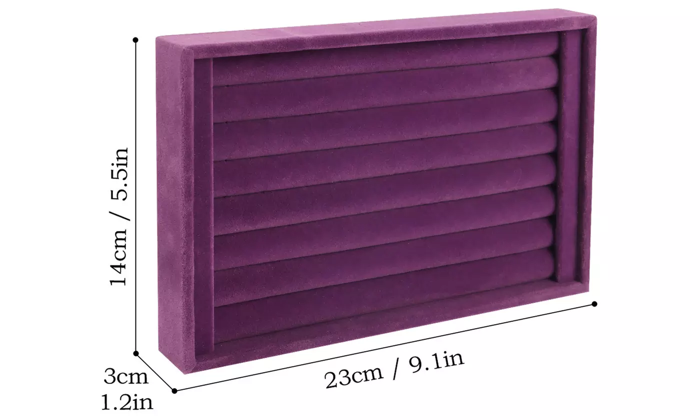 7 Slot Velvet Jewelry Organizer Tray (Multiple Options) 