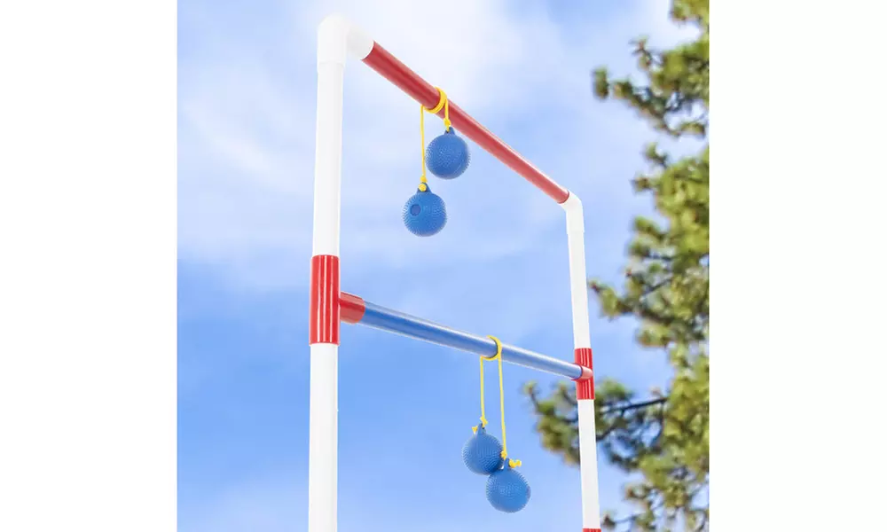 Ladder Toss Outdoor Game, Two PVC Game Sets with 6 Bolas and Carrying Case - Primary Image