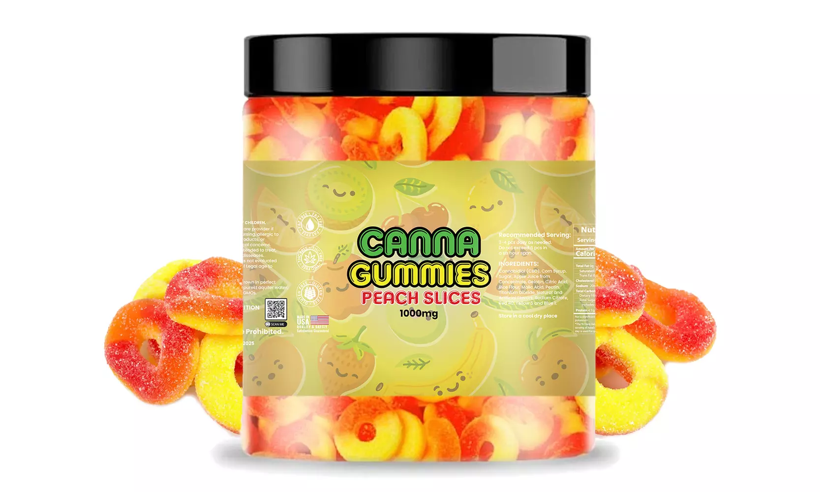 1000MG CBD High Potency CANNA GUMMIES Relax Gummies - Second Medium