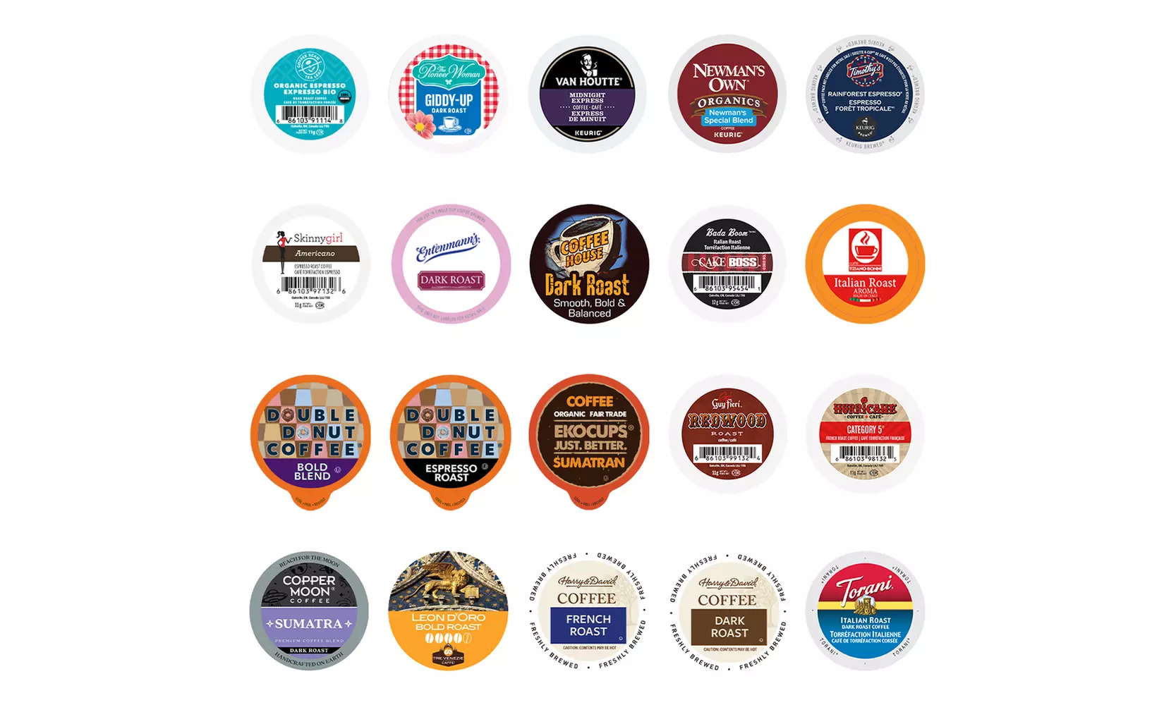 Premium Gift Box Sampler Bold, Coffee, Flavored, or Mix K-Cups, 20 Count
