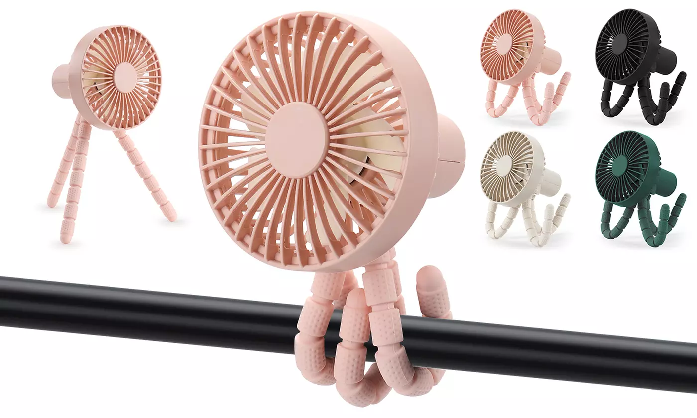 Battery Operated Ultra Quiet Clip-on Desk Fan with Flexible Adjustable Tripod - Primary Image