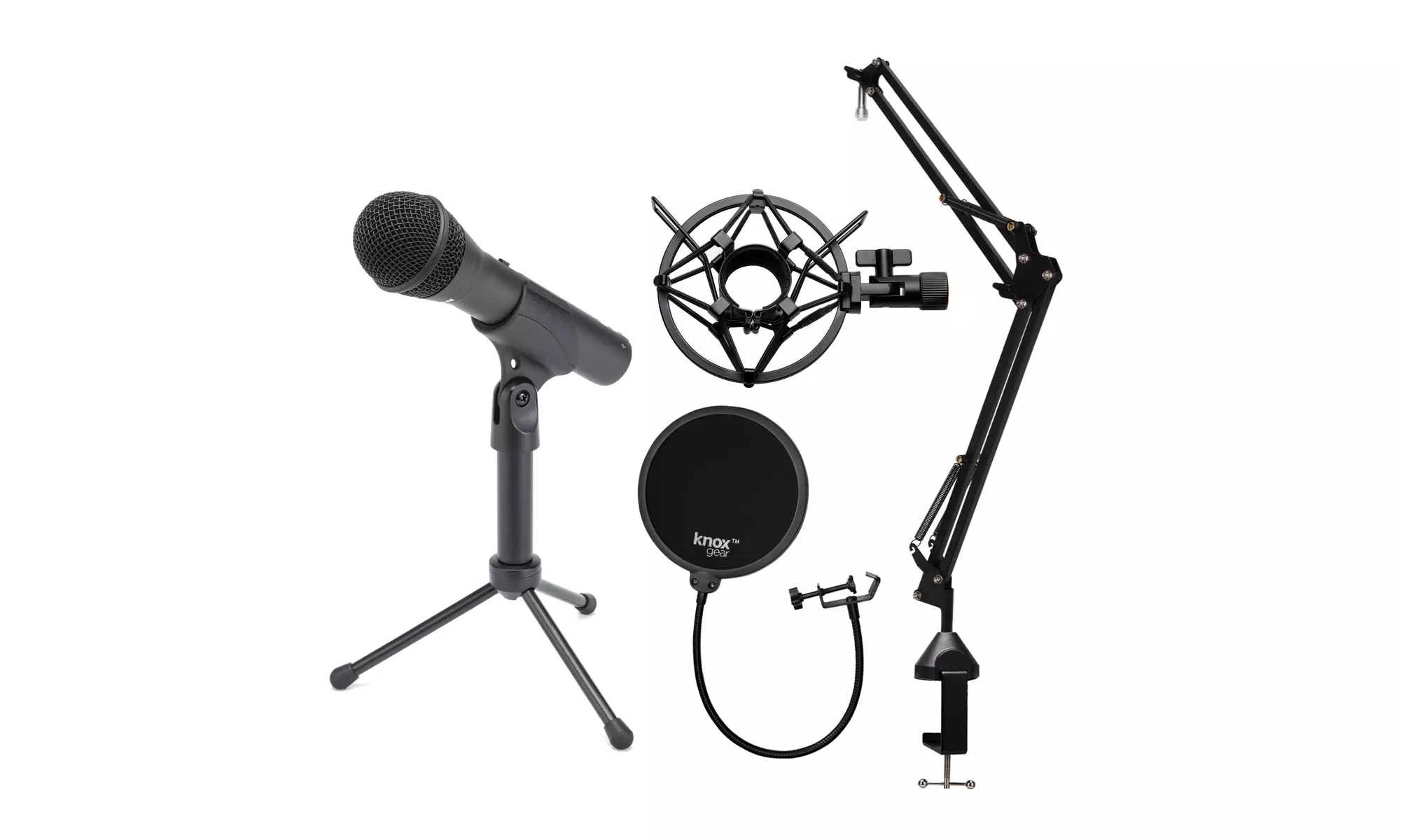Samson Handheld USB Microphone w/ Knox Gear Boom Arm, Shock Mount, Pop Filter - Primary Image