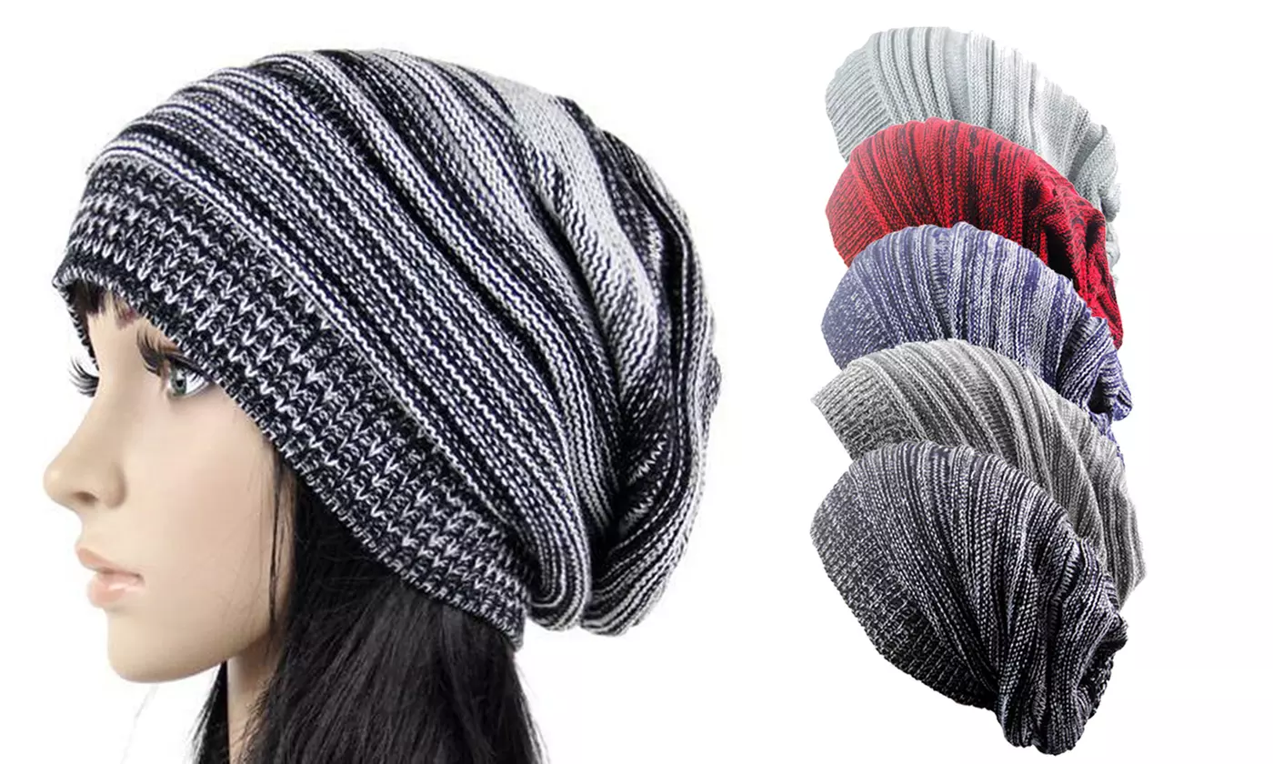 Women Men Knit Slouchy Baggy Beanie Oversize Winter Hat Ski Cap - Primary Image
