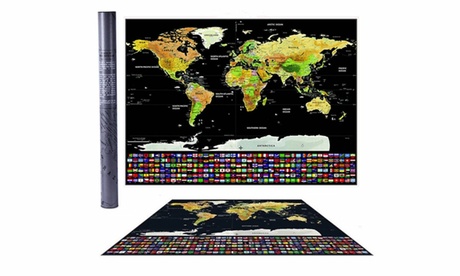 World Map Scratch Off Posters Large