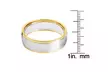 Stainless Steel Goldplated Two-Tone Grooved Band Ring - Second Medium
