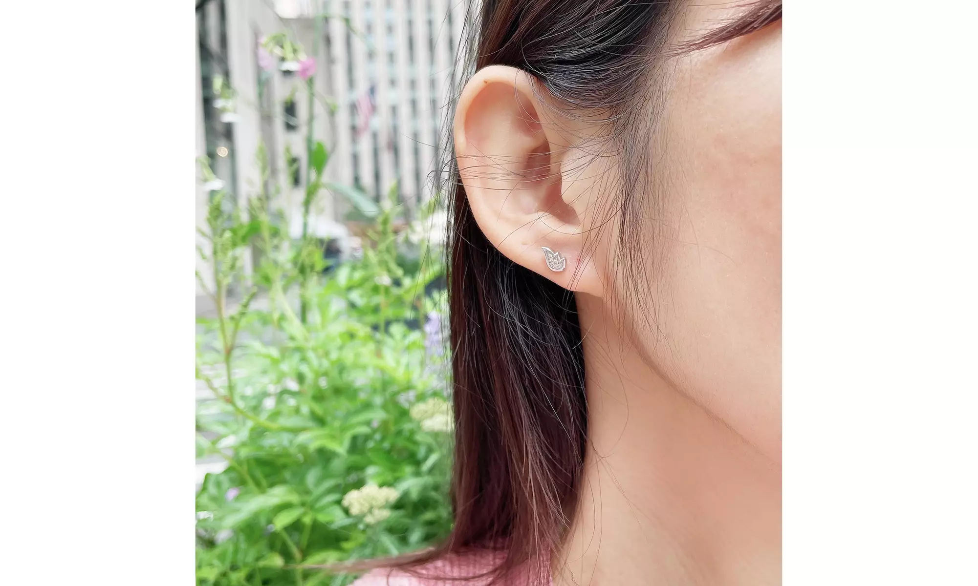 1/30 Cttw Natural Diamond Angel Wing Stud Earrings in 925 Sterling Silver