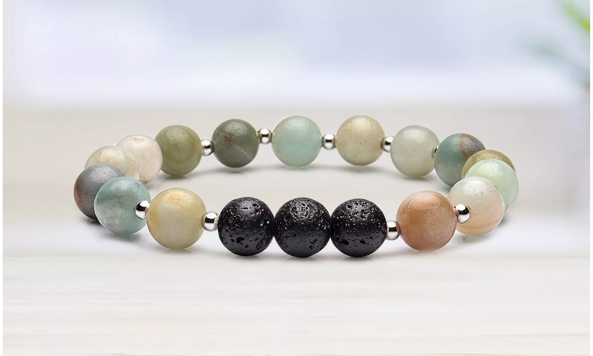 Lava Stone Turquoise-tone Diffuser Bracelet