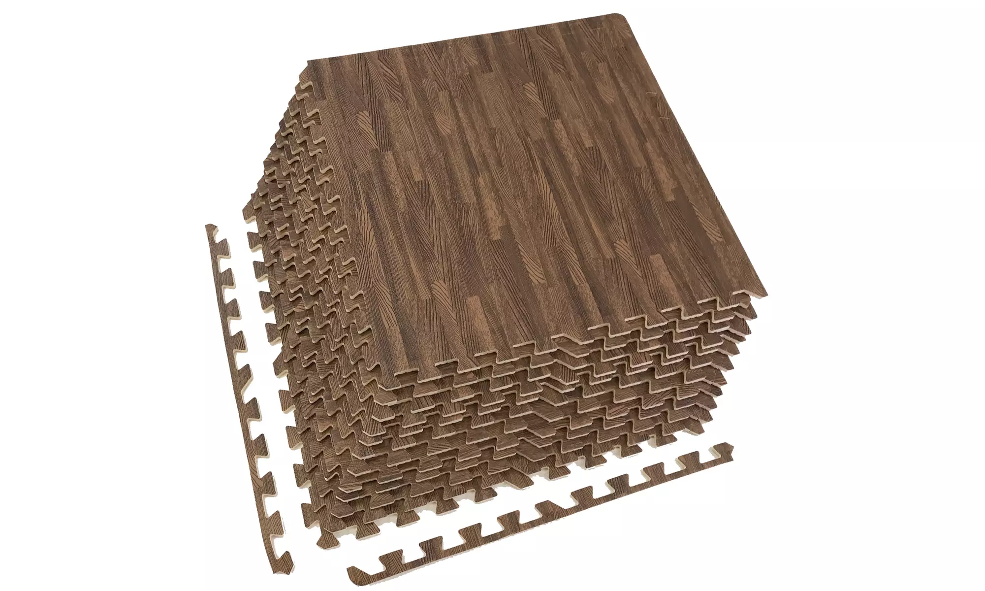 Sorbus Wood Grain Foam Interlocking Floor Mats 3/8" Thick - 12 Tiles - 48 SQ FT