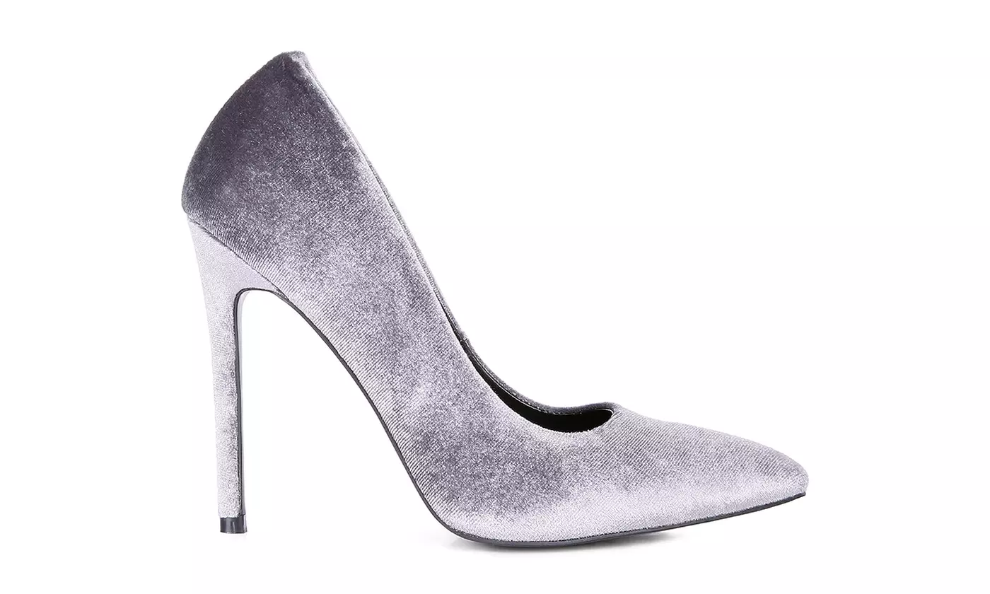 London Rag Janessa Velvet Stiletto Heel Pumps
