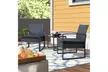 Walnew Patio Furniture Cushioned PE Rattan Bistro Chairs Set of 2 with Table - Second Medium