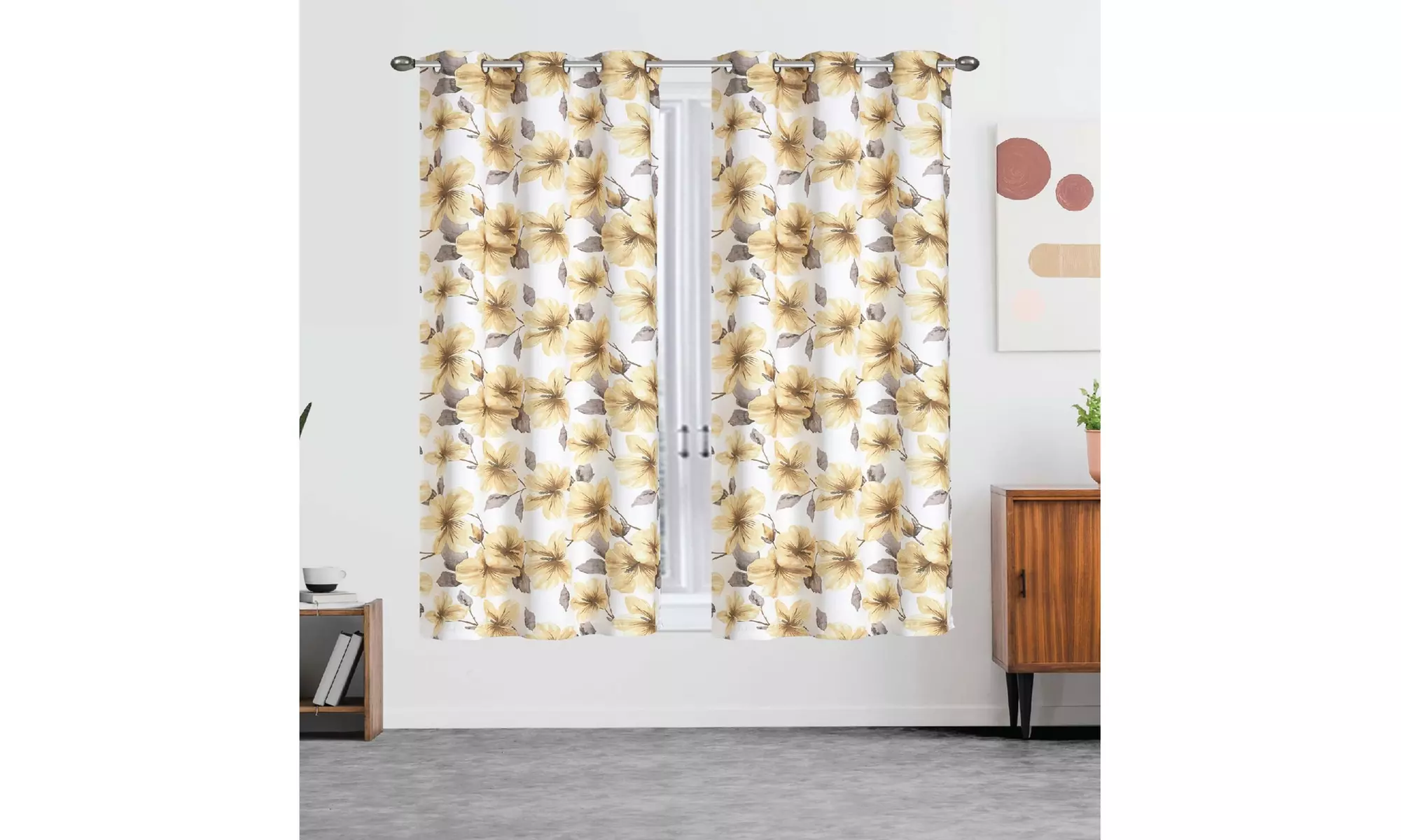Margaret Joseph Floral 38" x 84" Grommet Blackout Curtain Panels (Set of 2) - Second Medium