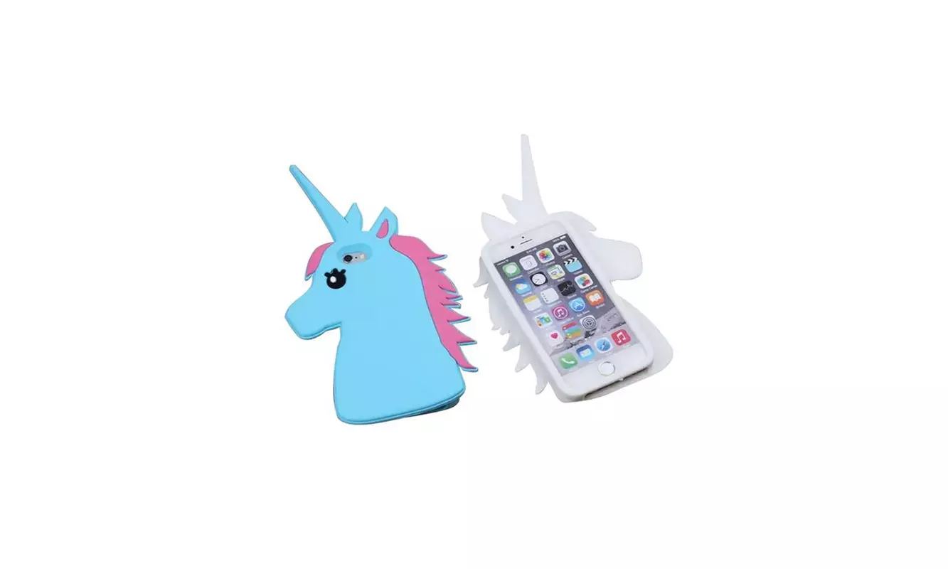 Silicone Unicorn Case - Black, Blue, Pink or White - Second Medium