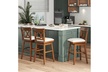 Costway 30" Bar Stool Wooden Chair with Contoured Backrest Swivel Padded Seat - Second Medium