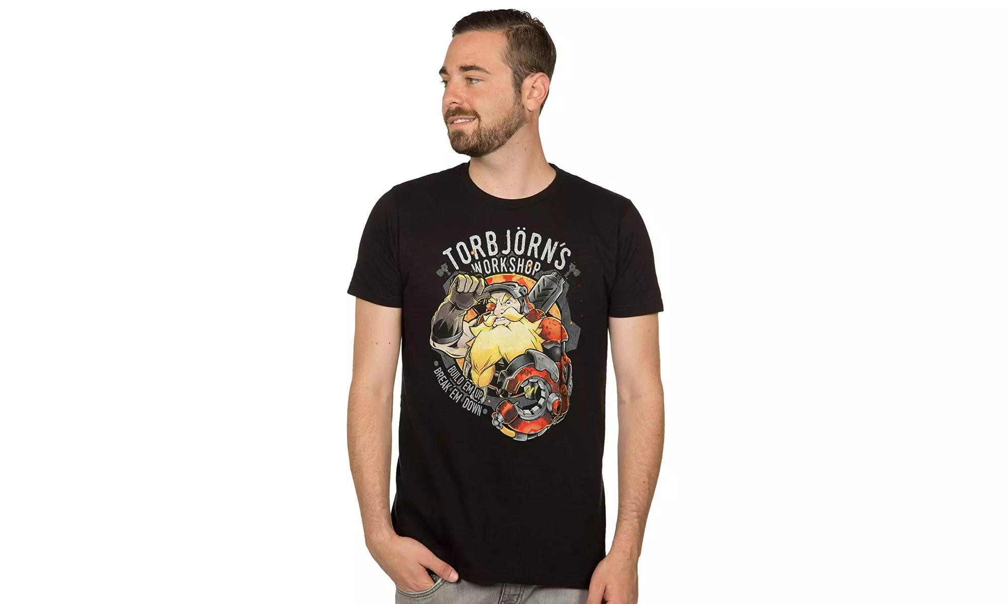 JINX Overwatch Men's Torbjorn's Workshop Premium Cotton T-Shirt - Primary Image