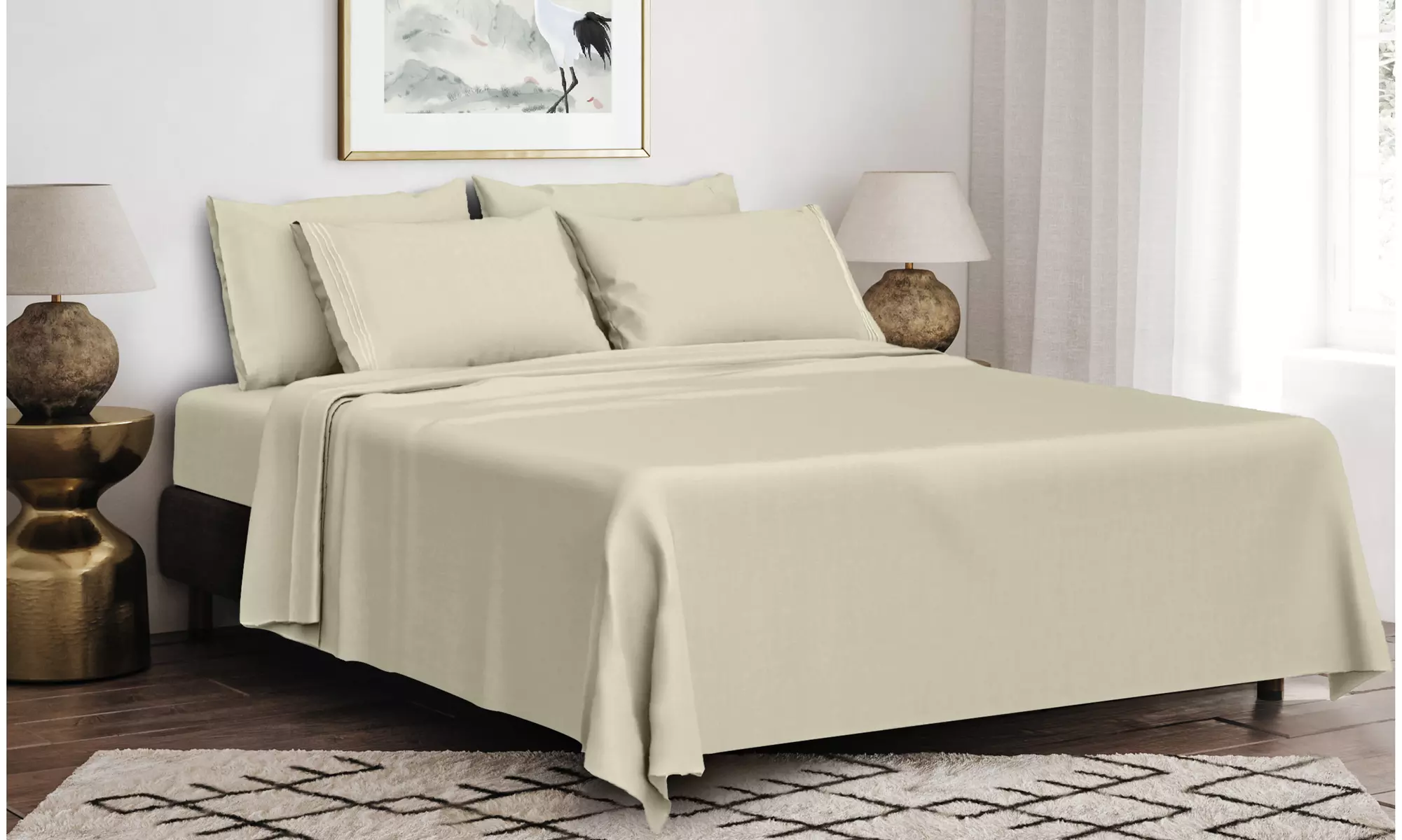 6PC Lux Decor Hypoallergenic Deep Pocket Bed Sheet Set (14 Colors!)
