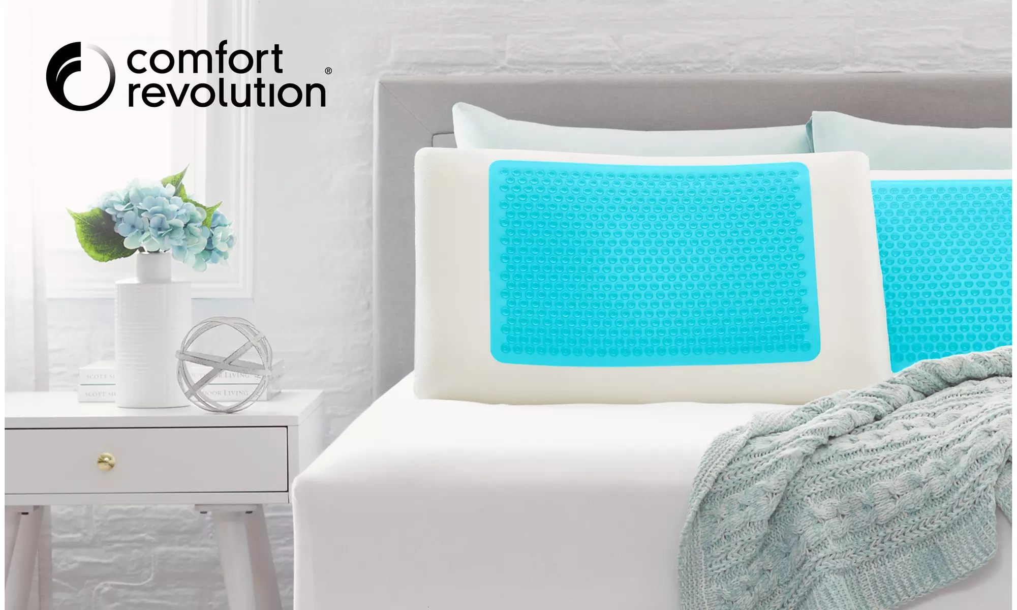 Comfort Revolution Blue Bubble Gel and Memory Foam Pillow - Primary Image