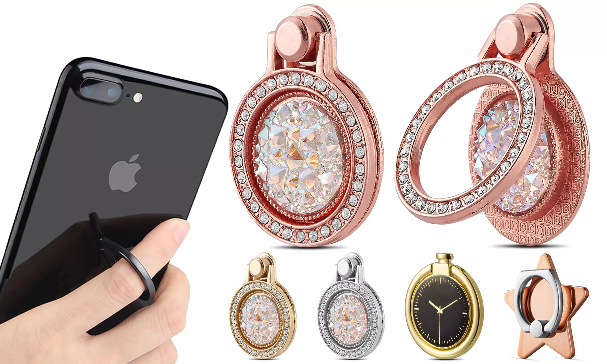 Universal DIY Smartphones Rotating Finger Ring Stand for Smartphones, Tablets - Primary Image