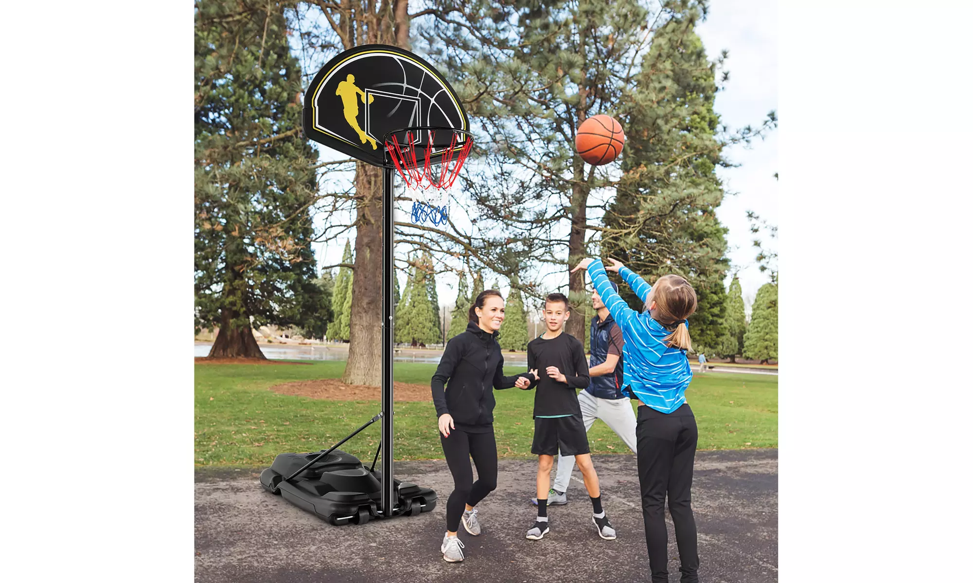 Costway 4.25-10FT Portable Adjustable Basketball Goal Hoop System 2 Nets - Primary Image