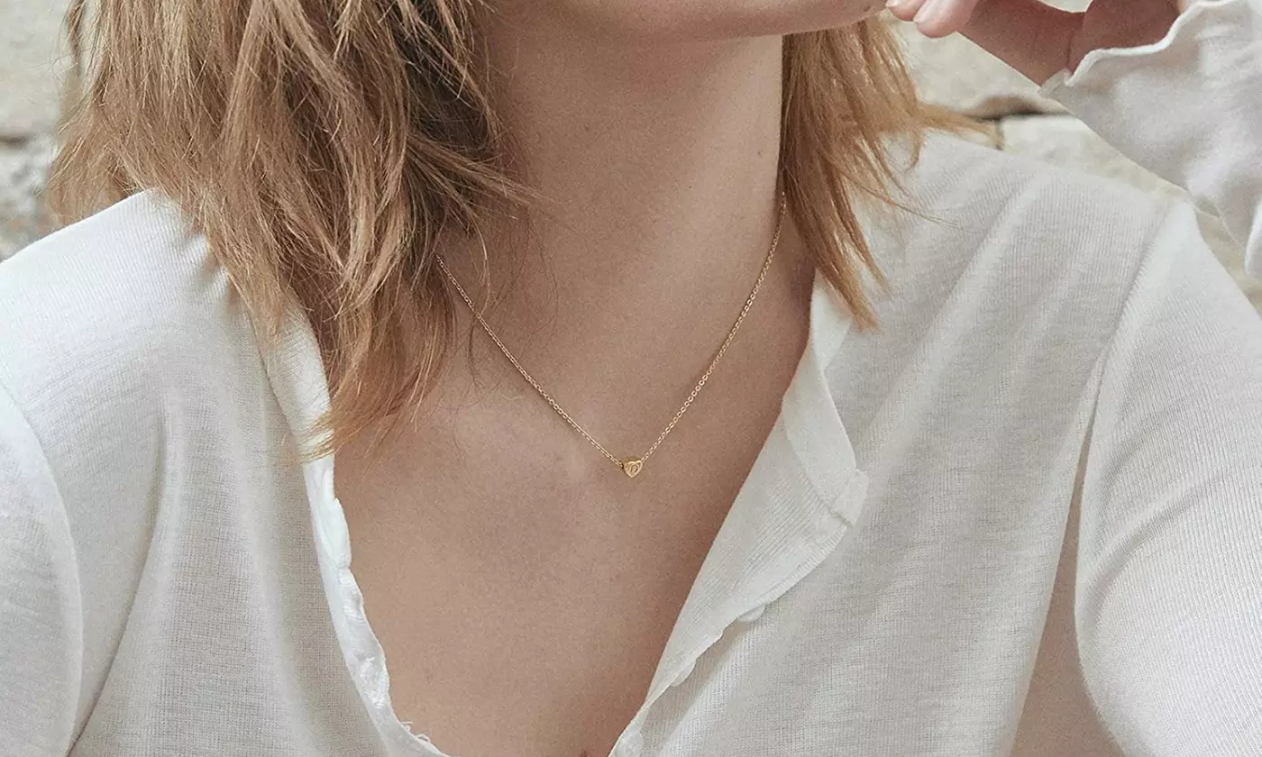 Initial Heart Pendant Necklace Letter Heart Choker Necklace