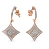 Image 3: Rose Gold Plated Sterling Silver .04cttw Diamond Cushion Earrings (H-I,I2-I3)