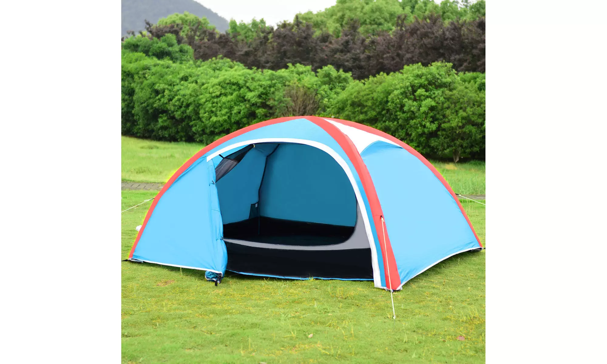 3 Person Inflatable Family Tent Camping Waterproof Wind Resistant w/ Bag Pump - Primary Image