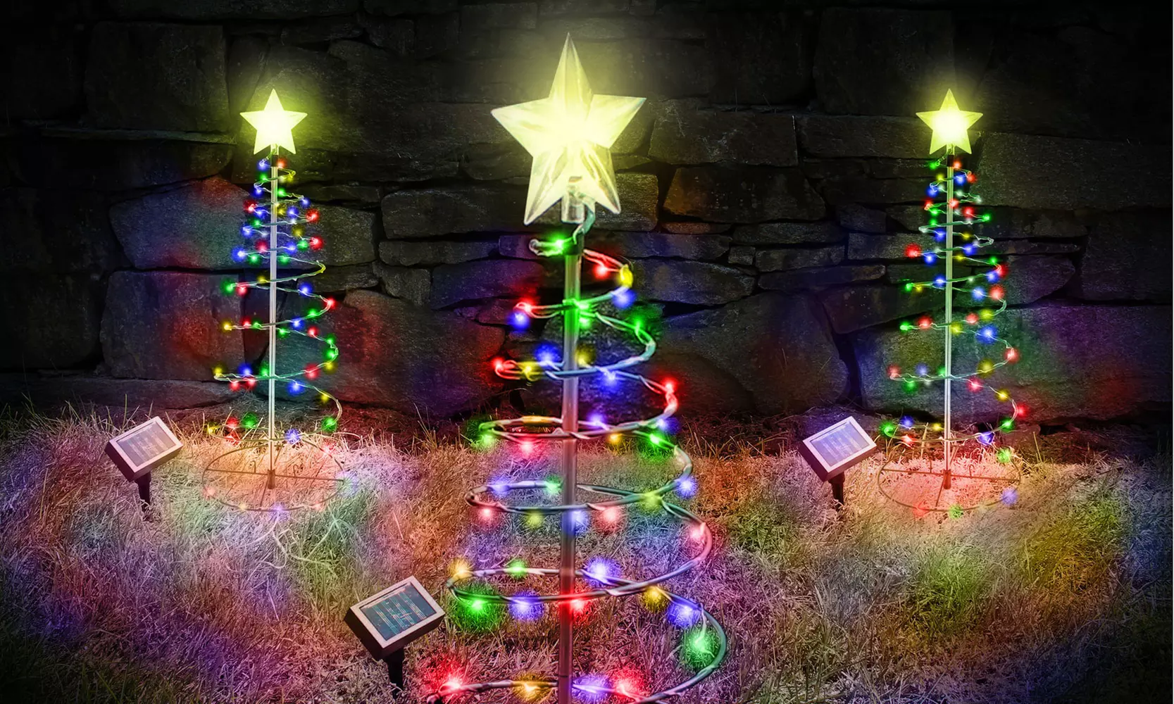 Solar LED Metal Christmas Decoration (1, 2, or 4-Pack) - Primary Image