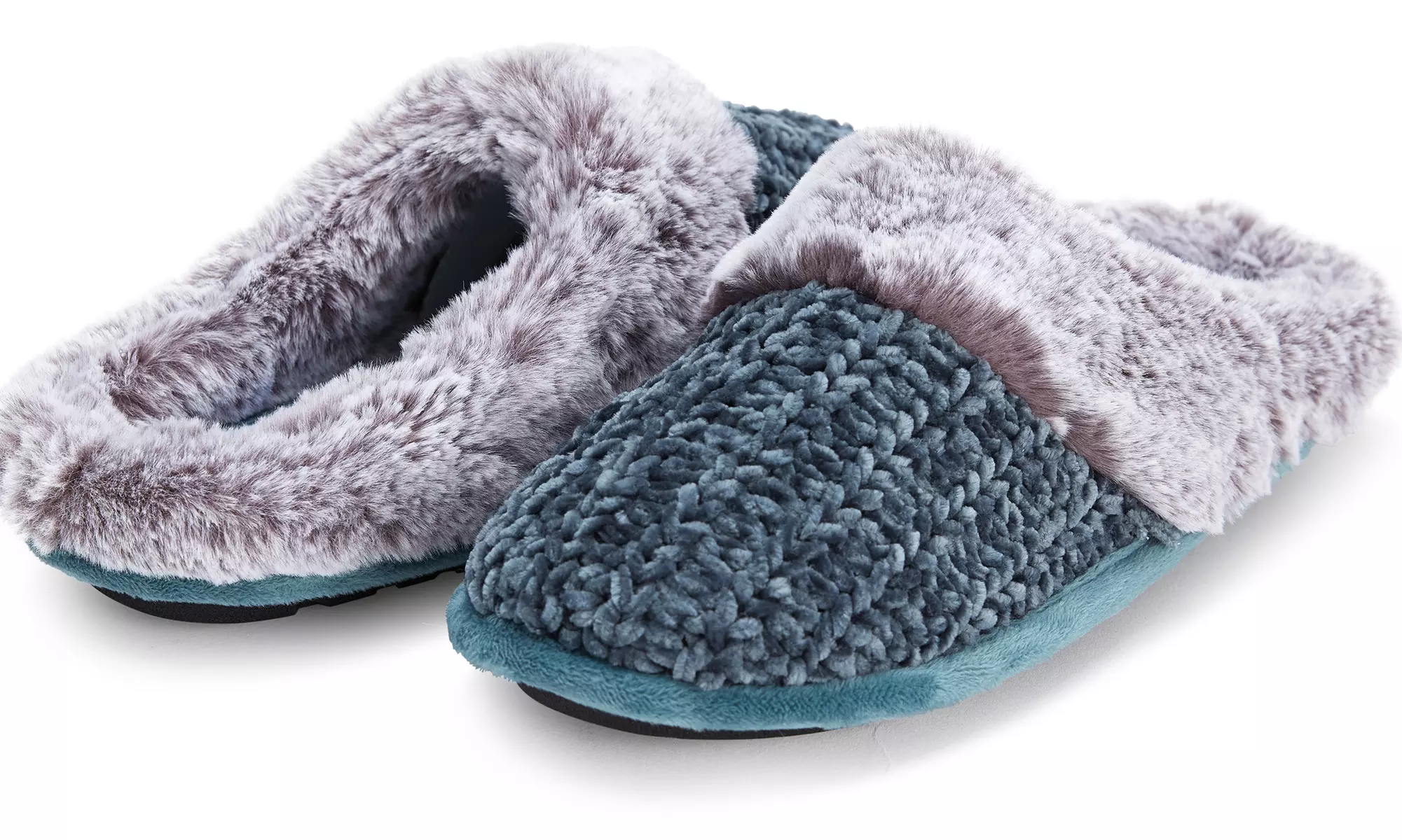 Floopi Women's Soft Cuff Chenille Knit Slippers with Memory Foam
