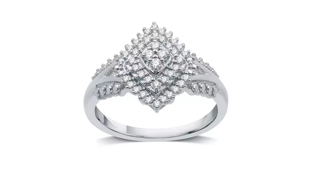 1/4 CTTW Diamond Fashion Cluster Ring in Sterling Silver By DeCarat - Primary Image