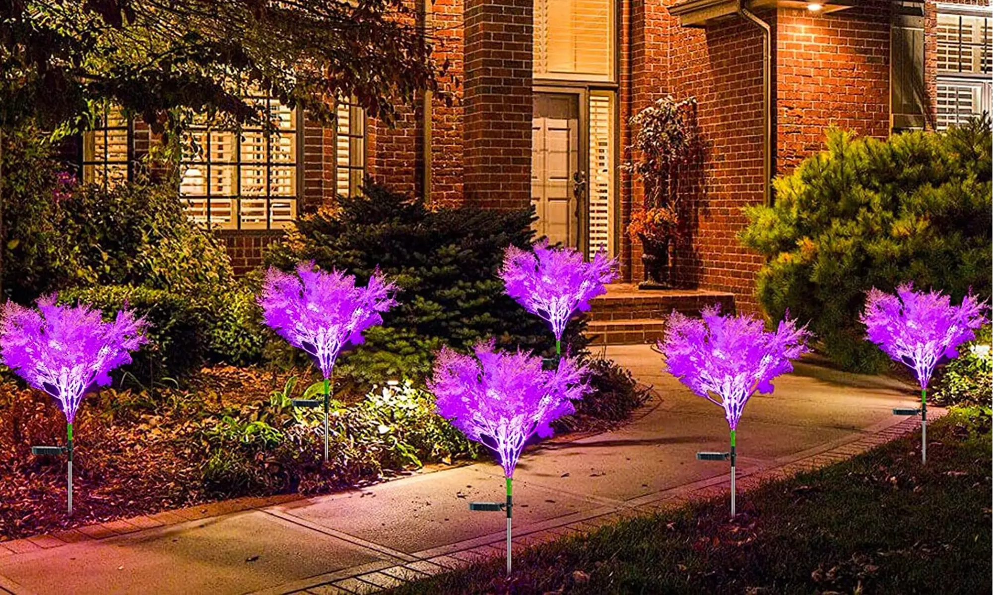Solar Flower Lights Outdoor Decorative solar lights Solar Stake Lights for Patio - Primary Image