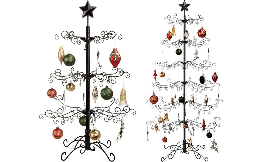 3ft or 6ft Wrought Iron Ornament Display Christmas Tree w/Easy Assembly ...