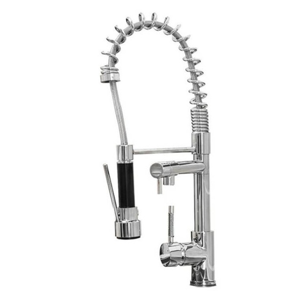 Chrome Spring Kitchen Faucet Pull Out Swivel Sprayer Spout Vessel Sink