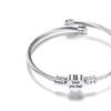Image 3:  Love You Dad Heart Shaped Charm Cable Wire Adjustable Bangle 