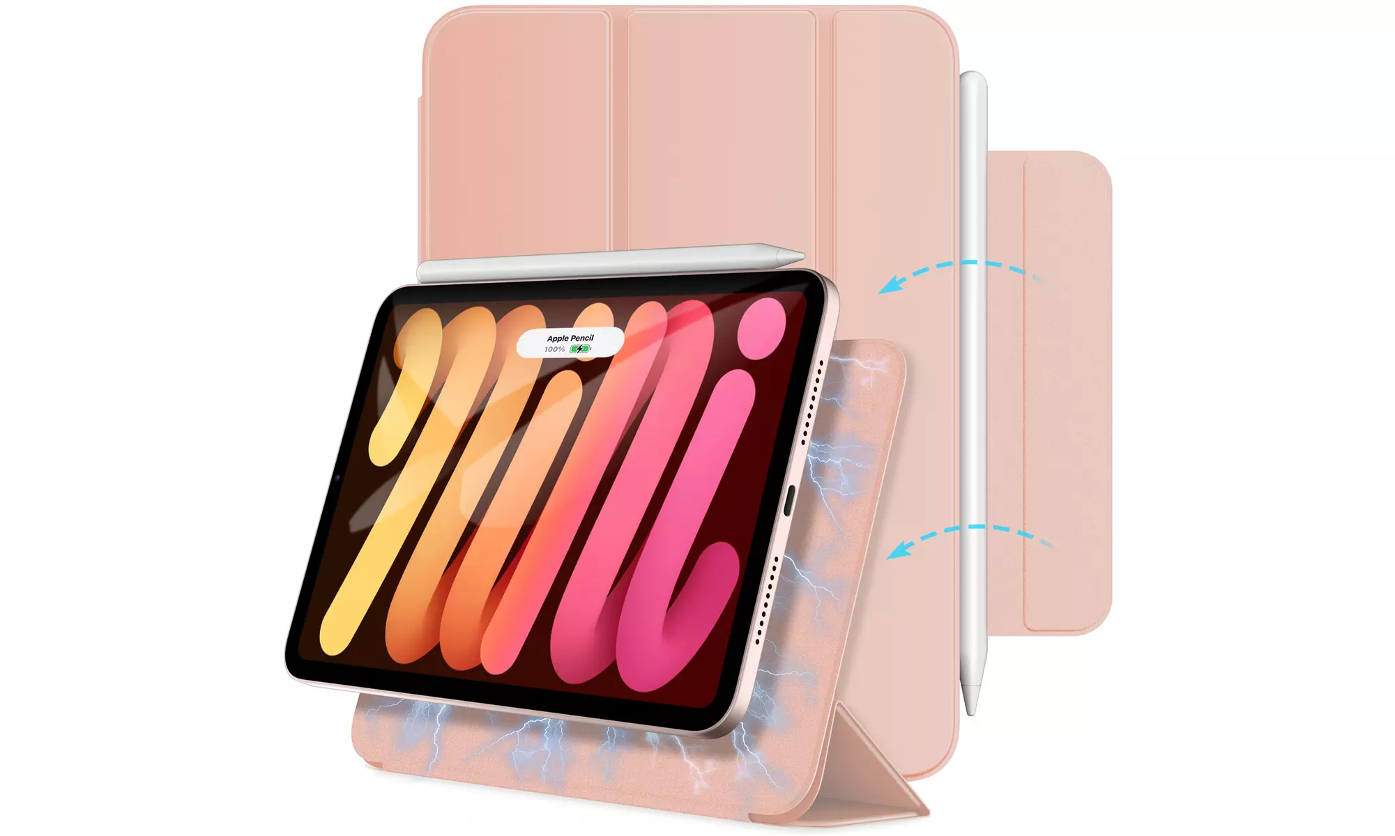Case for iPad Mini 6 (2021 Model), Magnetic Attachment, Auto Wake/Sleep