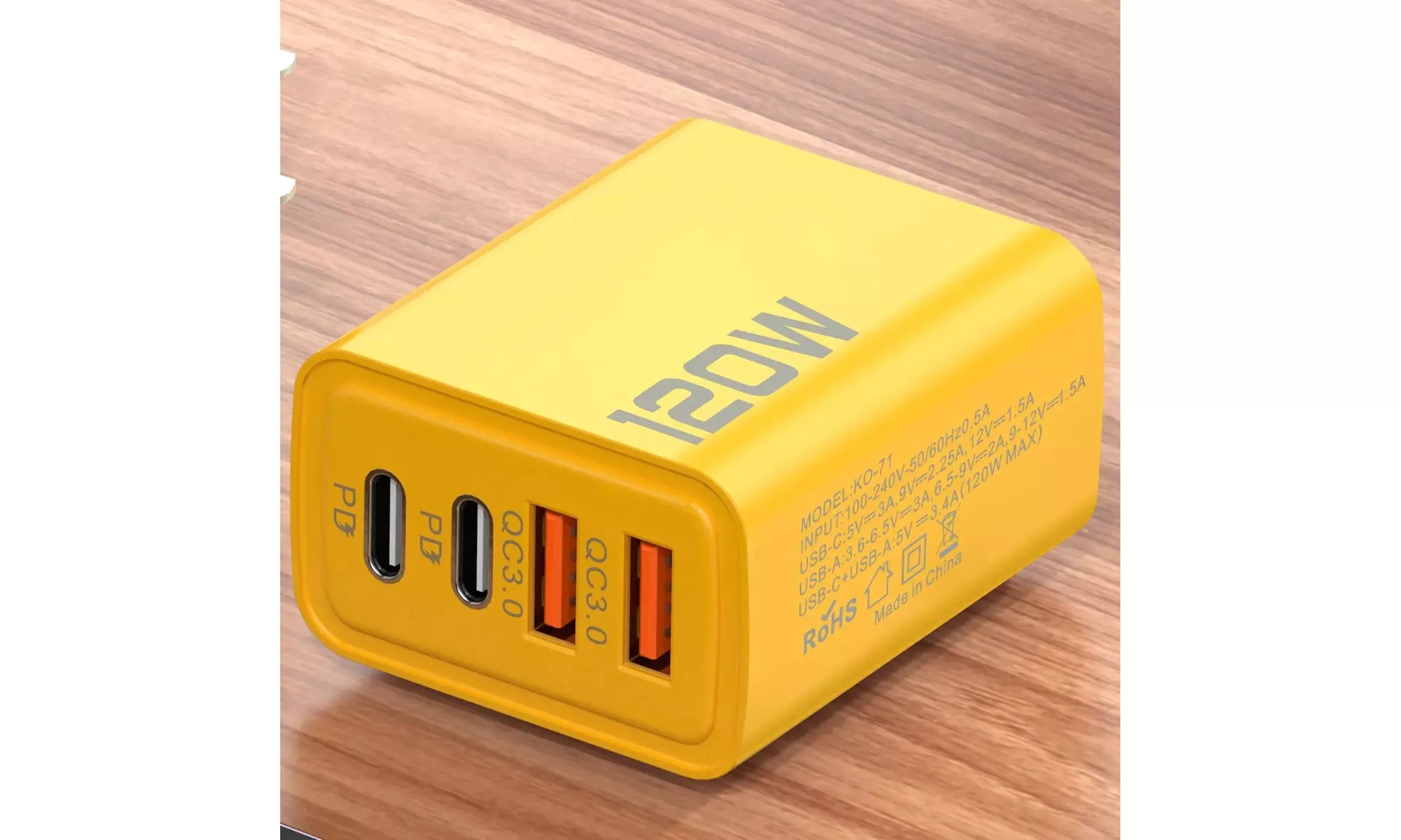 Universal 4-Port USB Charger Type-C Wall Adapter - USB-A & USB-C Fast Charger